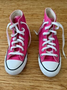 EUC Converse Women's Fuchsia High-Top Sneakers